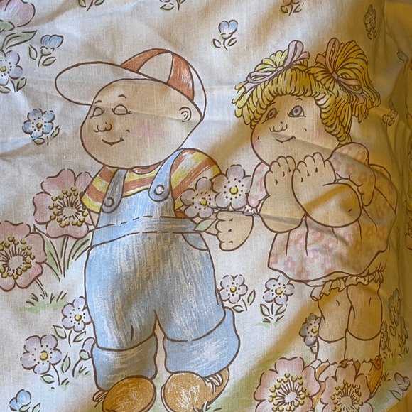 Vintage Kid's Cabbage Patch Complete Twin Sheet Set Circa 1983 - Picture 6 of 10